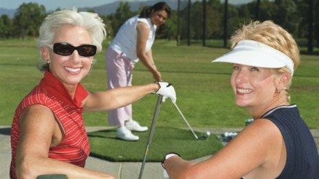 Americans playing golf