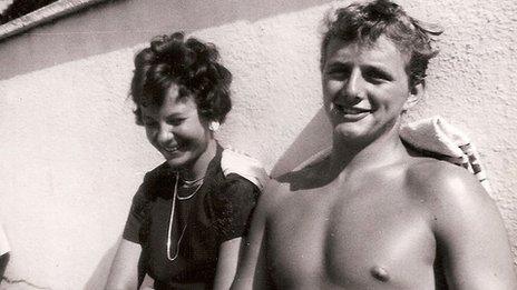 Jackie and John Ling, Broomhill swimming pool, 1961