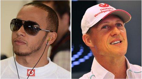 Lewis Hamilton and Michael Schumacher