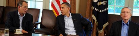 John Boehner, Barack Obama and Harry Reid