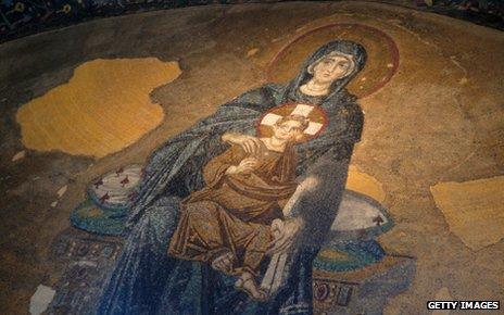 Virgin Mary holding Jesus