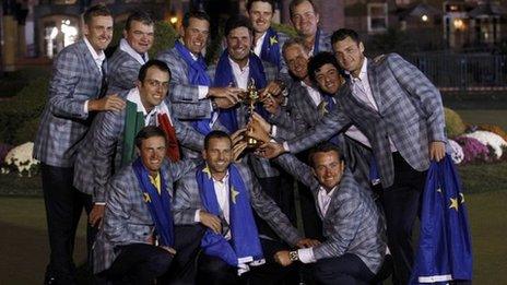 Europe's victorious Ryder Cup team