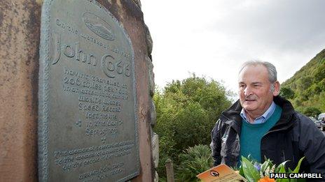 Richard Noble at John Cobb memorial