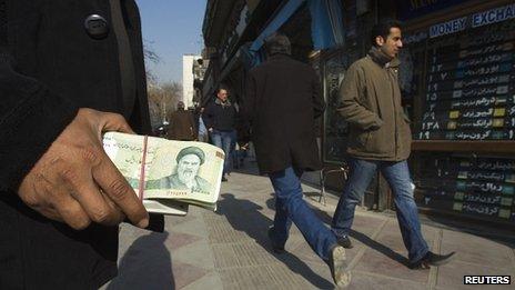 Money exchanger in Tehran, Iran