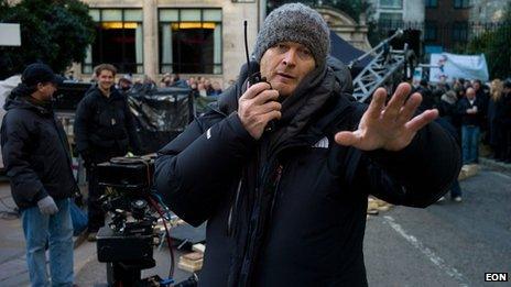 Gary Powell on the set of Skyfall