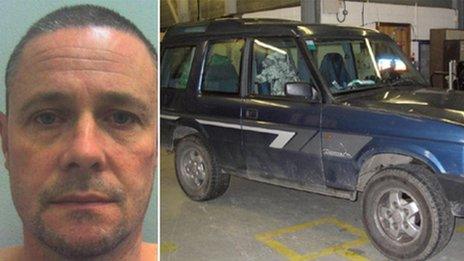 Mark Bridger and his blue Land Rover Discovery