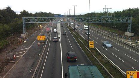 Traffic on the M4 near Bristol