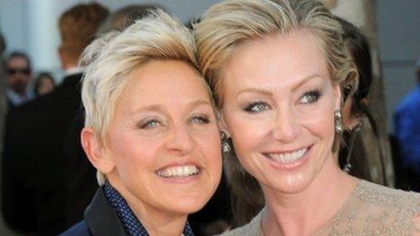 Ellen DeGeneres and Portia DiRossi