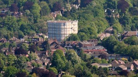 Gas holder in Oxted