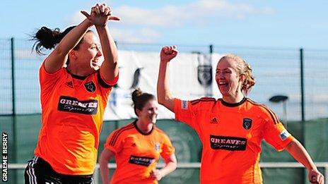 Glasgow City's Rachel Corsie and Eilish McSorley