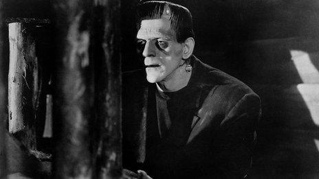 Boris Karloff in in a scene from the 1931 classic film Frankenstein