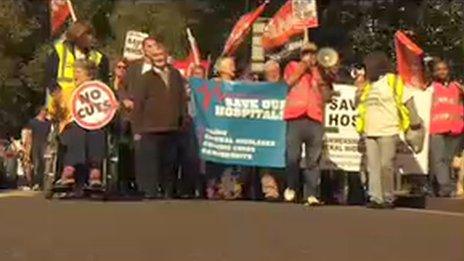 Protesters at Charing Cross march