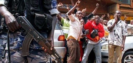 Opposition supporters in Kampala - 4/10/12