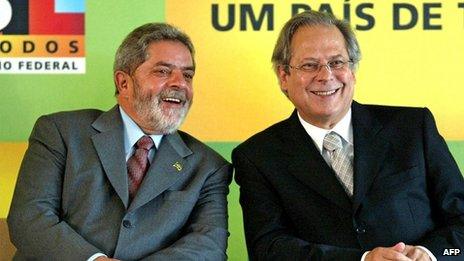 President Lula (left) and Jose Dirceu (right) - archive image