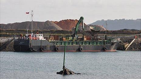 Guernsey Airport project temporary dock at Longue Hougue