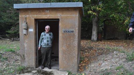 Keith Eldred at Barnham nuclear bomb store, Suffolk