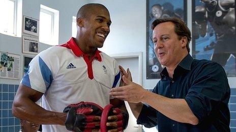 Anthony Joshua and David Cameron