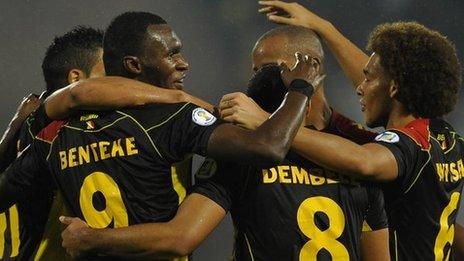 Belgium players celebrating