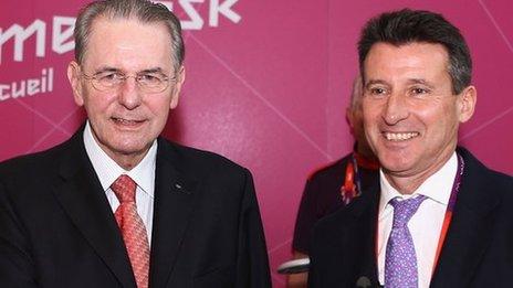 Jacques Rogge (left) and Seb Coe