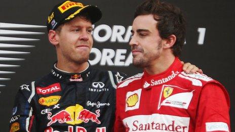 Sebastian Vettel (left) and Fernando Alonso