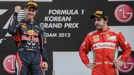 Sebastian Vettel (left) and Fernando Alonso