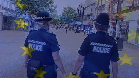 Police under an EU flag