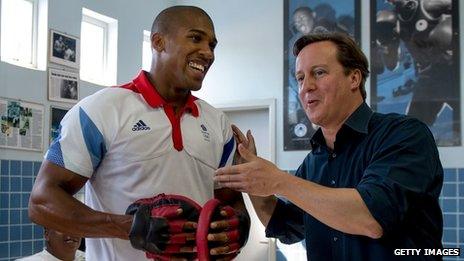 Anthony Joshua and David Cameron