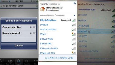 Various wi-fi: Connect and Die, HiDeHoNeighbour, oi get out