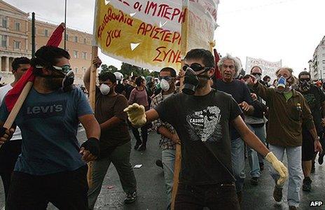 Protest in Athens against Angela Merkel's visit in October 2012