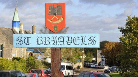 St Briavels sign