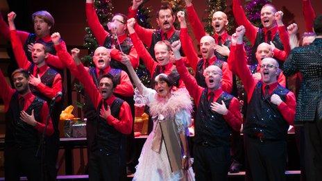 June Brown with the Brighton Gay Men's Chorus in December 2011