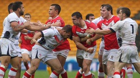 Tempers fray in Lens as the Wales and France rugby league players scuffle