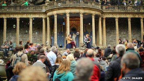 Festival-goers at Portmeirion in September