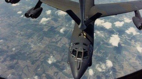 B-52 being refuelled in flight