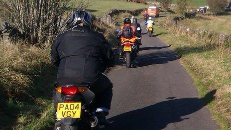 Protest riders in the Peak District