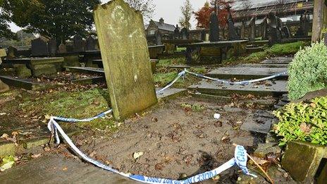 Missing gravestones at Bronte Bell chapel cemetery