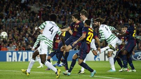 Celtic score against Barcelona