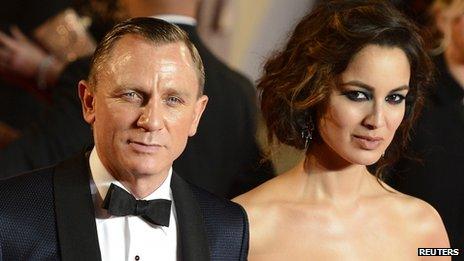 Daniel Craig and Berenice Marlohe at the royal world premiere of Skyfall at the Royal Albert Hall in London