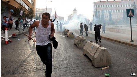 Protest in Beirut, Lebanon (21 Oct 2012)