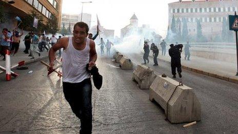 Protest in Beirut, Lebanon (21 Oct 2012)