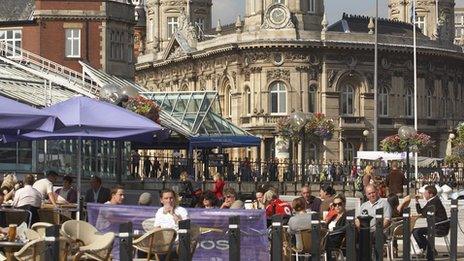 The city centre of Hull