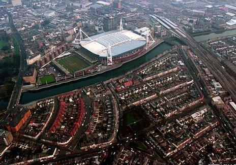 Llun o ganol dinas Caerdydd