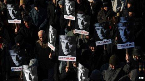Friends of Hrant Dink on march in Istanbul in January 2012