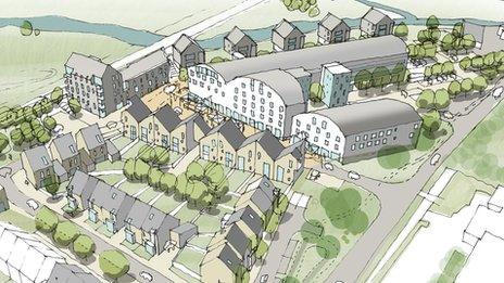 Artist's impression of the Fisons development in Bramford