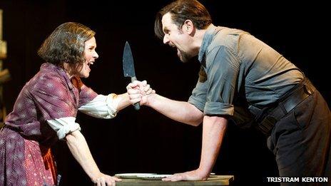 Imelda Staunton as Mrs Lovett and Michael Ball as Sweeney Todd (Photo: Tristram Kenton)