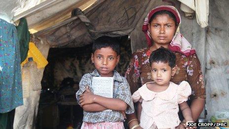 Displaced Muslim family in Rakhine state (Photo by Joe Cropp/IFRC)