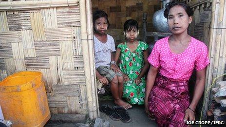 Displaced ethnic Rakhine family in Rakhine state