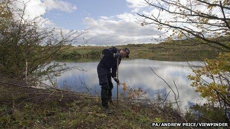 Police search at lake