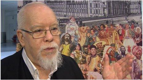 Peter Blake in front of image