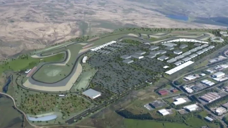 An artist's impression of the proposed motor racing circuit